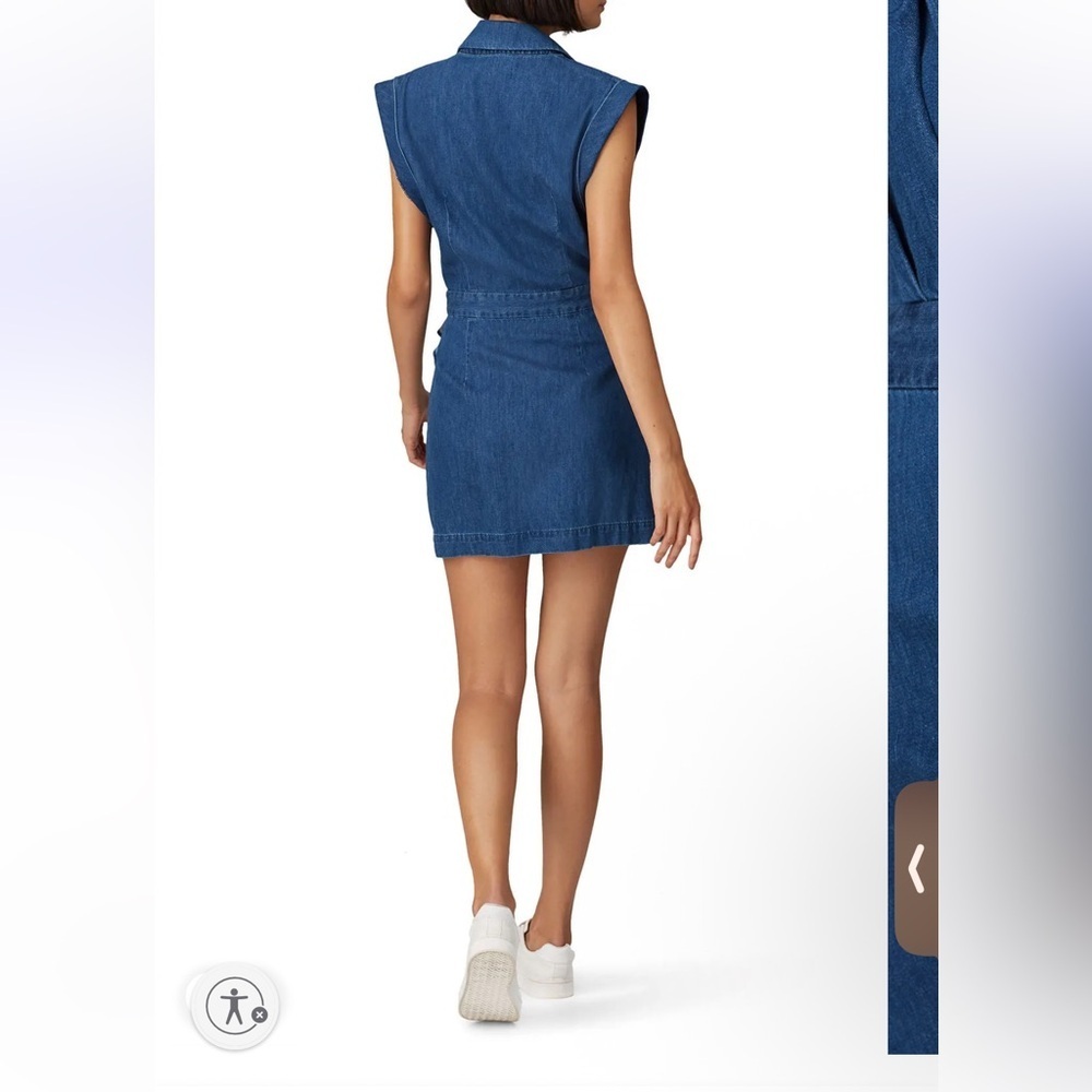 7 for all mankind denim ruffle mini dress - Picture 4 of 10